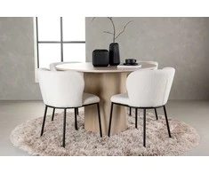 Venture Design Valgomojo stalo ir kėdžių komplektas Olivia valgomojo stalas ir Edina valgomojo kėdė 110 cm balta