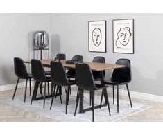 Venture Design Valgomojo stalo ir kėdžių komplektas, Inca ir Polar, 160x85 cm ir 85.3x43.5 cm, Juoda