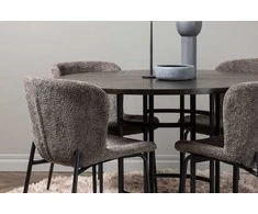 Venture Design Valgomojo stalo ir kėdžių komplektas Kopenhaga ir Modesto 115 cm Juoda Pilka MDF Metalas