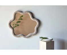 Venture Design Veidrodis Kungsbacka 70x70 cm Smėlio spalvos