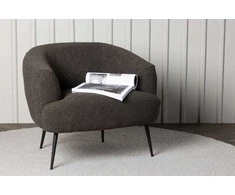 Fotelis Venture Design Vieno sėdynės sofa, Derry, 79x68.5x70 cm, Tamsiai pilka