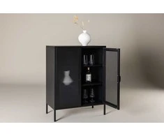 Venture Design Žemas spintelė, Misha, 80x101.5 cm, Juoda