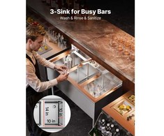 Vevor 3 skyrių plautuvė restoranams ir namams