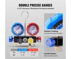 VEVOR 4 krypčių AC kolektoriaus matuoklių rinkinys, R134A, R22, R12, R410A, ŠVOK, Automobilių, Diagnostika, Priežiūra, Remontas