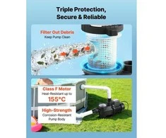 Vevor Baseino siurblys su laikmačiu ir filtru