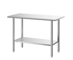 VEVOR Nerūdijančio plieno darbo stalas 61x122 cm
