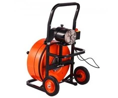 Vevor Kanalizacijos vamzdžių valymo mašina 30m x 19mm, automatinis tiektuvas, su ratais