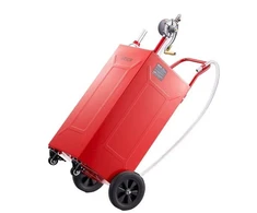 Vevor Kuro vežimėlis 132.5 l, anglinio plieno, su rankiniu siurbliu, 4 ratukai, raudonas