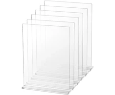 Vevor Lentelės laikiklis, akrilinis dvipusis T-formos 23,5x20x4,5 cm, skaidrus, stendas ekspozicijai (Ekspozicinė prekė)