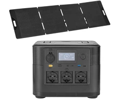Vevor Nešiojama energijos stotis 1800W 1008Wh 200W saulės panelė 290x220x230 mm