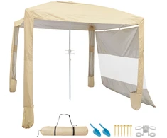 VEVOR Paplūdimio pastogė su šonine siena, 2,4 x 2,4 m