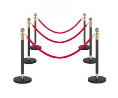 Vevor Stulpelių rinkinys, 6 dalių minios kontrolės barjeras, 320x945 mm, juoda, nerūdijantis plienas