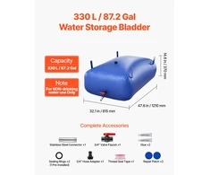 Vevor Vandens saugojimo talpa 121x81.5x37 cm mėlyna PVC sulankstoma