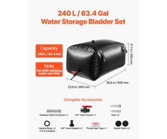 Vevor Vandens saugojimo talpykla 101x60x45 cm juoda PVC sulankstoma