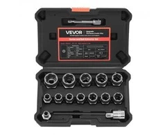 Vevor Varžtų ištraukimo rinkinys 190x130x50 mm Juodas plienas