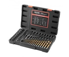 Vevor Varžtų ištraukimo rinkinys, 54 vnt., 37,5x24x6,3 cm, juodas plienas
