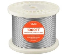 Vevor 3,2 mm plieninė viela sodui ir terasai