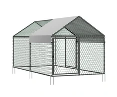 Vevor Vištidė 1x2x1 m metalinis vandeniui atsparus uždangalas dvigubos durys