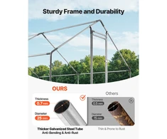 VEVOR Didelis metalinis vištidės voljeras 3 x 3 x 2 m