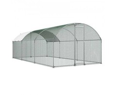 Vevor Didelis metalinis vištidės aptvaras 3 x 6 x 2 m