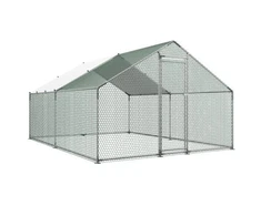 Vevor Vištidė 3x4x2 m metalinė įėjimo su vandeniui atspariu uždengimu