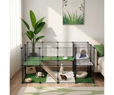 Songmics Lankstus mažų gyvūnų aptvaras 143x73x71 cm