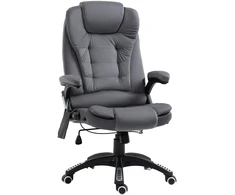 "Vinsetto" biuro kėdė su supimo funkcija, masažo kėdė su šilumos funkcija, ergonomiška, reguliuojamo aukščio, 120 kg svorio, pakraunama tamsiai pilka