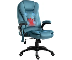 Vinsetto masažinė biuro kėdė su masažo funkcija, reguliuojamo aukščio besisukanti kėdė, ergonomiška kėdė, mėlyna