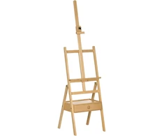 Vinsetto tapybos stovas, sulankstomas medinis stovas, reguliuojamo aukščio studijos stovas su laikikliu, drobėms iki 92 cm aukščio