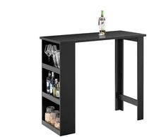 Virtuvės baro stalas, SoBuy FWT17-II-SCH, 112x57x106 cm, Juodas