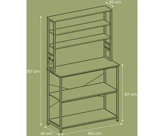 Songmics Virtuvės lentyna 40x100x167 cm