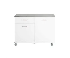 Sobuy Virtuvės sala ant ratų saugojimo spintelė Darbo stalas Virtuvė FKW117-W