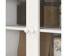 HOMCOM Virtuvės spintelė, virtuvės bufetas su stalčiumi, universali spintelė su 2 atvirais lygiais, 3 spintelės, vitrina su stalviršiu, skirta svetainei, balta, 100 x 40 x 180 cm