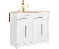Virtuvės vežimėlis, SoBuy FKW129-WN, 113x91x44–69 cm, baltas