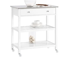 Virtuvės vežimėlis, SoBuy FKW47-II-W, 81x90x45 cm, Baltas