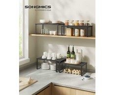 Songmics Prieskonių lentyna, 19.5x39.7x15.8 cm, Juoda