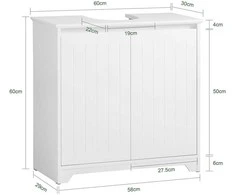 Sobuy Vanity Unit Vonios spintelė Vanity Unit BZR108-II-W