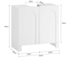 Sobuy Vanity Unit Vonios kambario baldai su 2 durimis BZR164-W