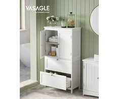 Songmics Vasagle Vonios spintelė 30 x 60 x 110 cm su 2 durelėmis ir 2 stalčiais