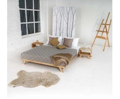 WOODMAN Dvigulė lova, Allegro, 210x147 cm, Neapdorota