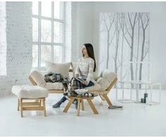 WOODMAN Sofa-lova, "Allegro", 170x83 cm, Kremo spalva
