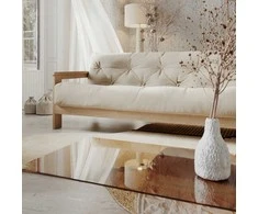 WOODMAN Sofa-lova, MEXICO, 210x105 cm, Kremo spalva