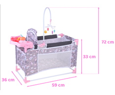 Jokomisiada 2-in-1 Sweet Dream Doll Set – Crib and High Chair ZA5918
