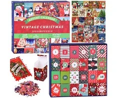 Jokomisiada Advent Calendar Dėlionė - 24 Christmas puzzles in a VINTAGE style ZA5885