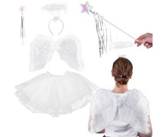 Jokomisiada ANGEL Costume - Includes: wings, halo, skirt, wand ZA5860