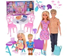 Jokomisiada Anlily Large set DOLL FAMILY Kitchen and furniture + school and work ZA5699
