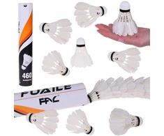 Jokomisiada Badminton shuttlecocks made of natural feathers - set of 12 in a tube SP0863