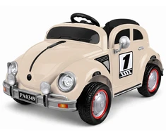 Jokomisiada Baterija-powered car for children, beige retro, rocking effect, PA0349