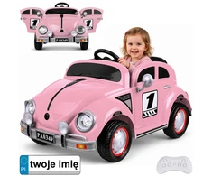 Jokomisiada Baterija-powered car for children, pink retro, rocking effect, PA0349