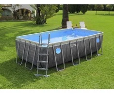 Bestway „Splashview“ karkasinis baseinas, 488 m x 244 cm, pilka rotango imitacija, 10in1, 561MB